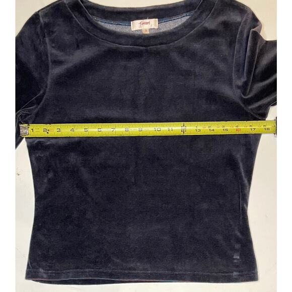 VTG Fornari Women’s Ribbed Velour Top Blue Rust Striped Long Sleeve Sz 3 (XS) - Picture 6 of 12